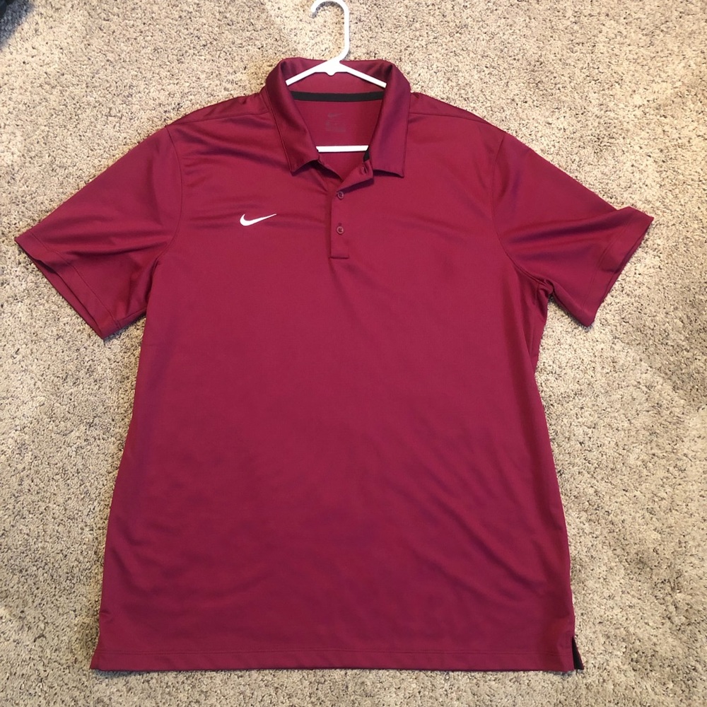 Burgundy Nike Golf Polo